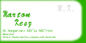 marton kesz business card